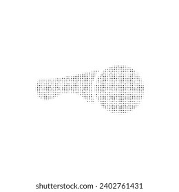 El símbolo del molino de ángulo relleno con puntos negros. Estilo de puntillismo. Ilustración del vector sobre fondo blanco