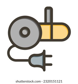 Angle Grinder Thick Line Filled Colors For Personal And Commercial Use.
