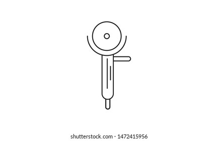 Angle grinder thin line icon, tool and equipment, cutter sign, vector graphics, a linear pattern on a white background, eps 10.