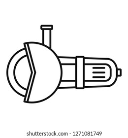 Angle grinder tool icon. Outline angle grinder tool vector icon for web design isolated on white background