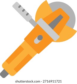 Icono plano de la ilustración de la herramienta de amoladora angular