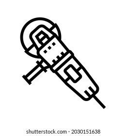 angle grinder tool line icon vector. angle grinder tool sign. isolated contour symbol black illustration