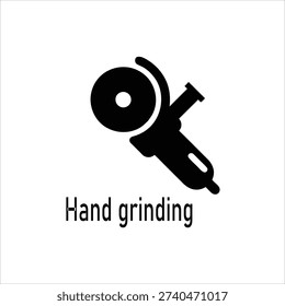 Angle Grinder Tool Silhouette Icon Isolated on White Background