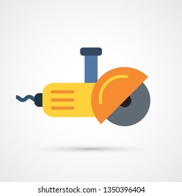 Angle grinder trendy color building tools icon. Vector eps 10
