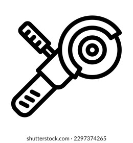 Angle Grinder Vector Line Icon Design