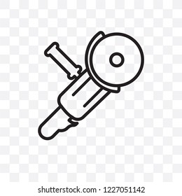Angle grinder vector linear icon isolated on transparent background, Angle grinder transparency concept can be used for web and mobile