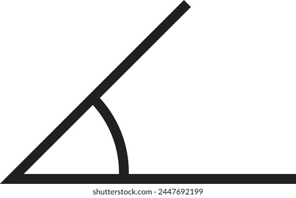 Angle icon . 45 degree angle icon isolated on white background . Vector