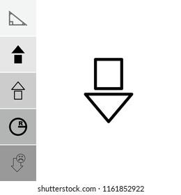 Angle icon. collection of 6 angle filled and outline icons such as circle, arrow up, arrow down. editable angle icons for web and mobile.