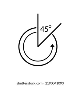 Angle icon design. 45 degree icon. isolated on white background. vector illustration
