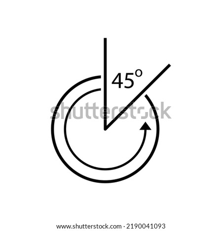 Angle icon design. 45 degree icon. isolated on white background. vector illustration
