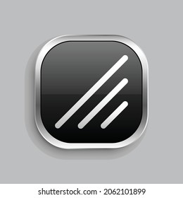 angle icon design. Glossy Button style rounded rectangle isolated on gray background.. Vector illustration