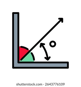 Angle Icon Lineal Color Vector Illustration