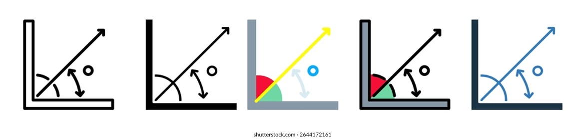 Angle Icon Multiple Style Vector Illustration