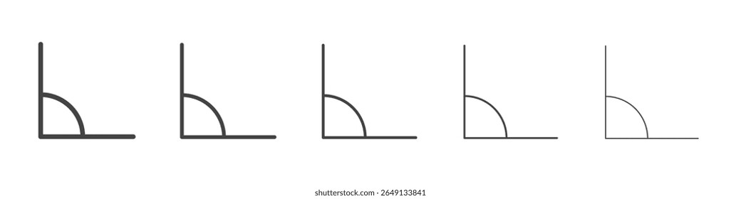 Ícone de ângulo contorno ilustração símbolo do vetor