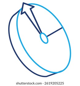 Icono de ángulo representado por el símbolo de ángulo Estilo de línea dual.