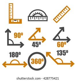 angle icon set