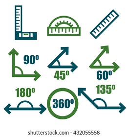 angle icon set