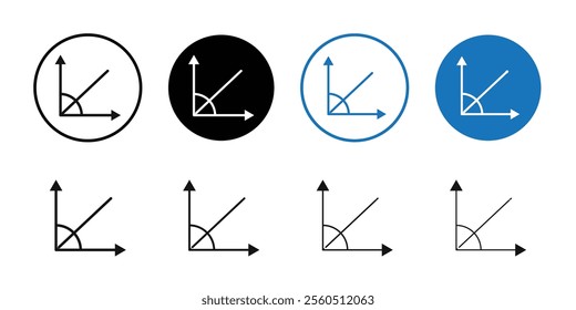 angle inclination icon logo sign set vector outline