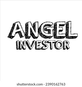 Angle Investor, handwritten lettering. Script written of brush pen. Design of hand-drawn vintage lettering