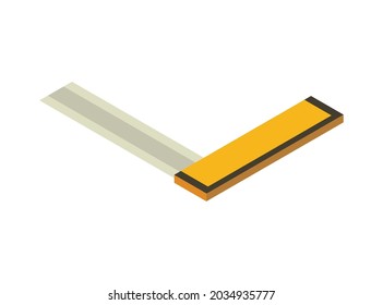 Angle isometric hand tool. Detailed icon of tool for handyman repair. Vector equipment of builder instrument. Tool supplies on white background