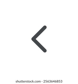 Angle left arrow icon vector