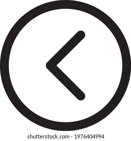 Angle Left Circle Icon With Detailed Outline