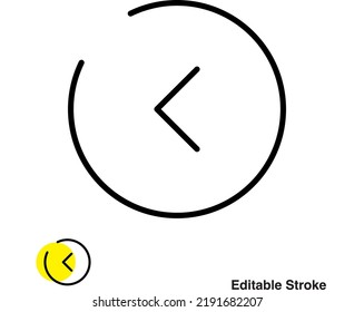 Angle Left Vector Line Icon