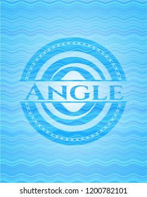 Angle light blue water wave badge.