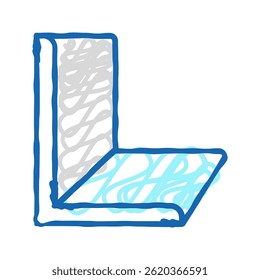 ângulo perfil de metal ícone doodle esboçar vetor. sinal de perfil de metal ângulo. ilustração símbolo isolado