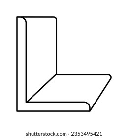 angle metal profile line icon vector. angle metal profile sign. isolated contour symbol black illustration