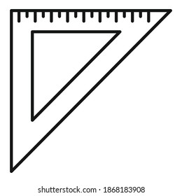 Angle metric ruler icon. Outline angle metric ruler vector icon for web design isolated on white background