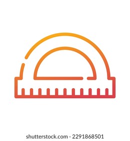 angle ruler carpentry tool gradient icon vector illustration