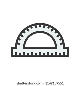 Angle ruler, Filled outline icon, carpenter and handyman tool and equipment set