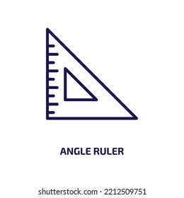 angle ruler icon from construction collection. Thin linear angle ruler, 1, ruler outline icon isolated on white background. Line vector angle ruler sign, symbol for web and mobile