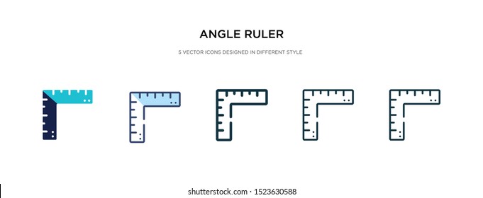 angle ruler icon in different style vector illustration. two colored and black angle ruler vector icons designed in filled, outline, line and stroke style can be used for web, mobile, ui