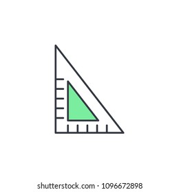 angle ruler icon. Element of web icon with one color for mobile concept and web apps. Thin line angle ruler icon can be used for web and mobile. Premium icon on white background