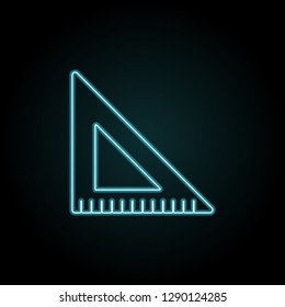 angle ruler icon in neon style. Simple thin line, outline vector of education icons for UI and UX, website or mobile application