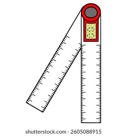 angle ruler illustration hand drawn isolated vector