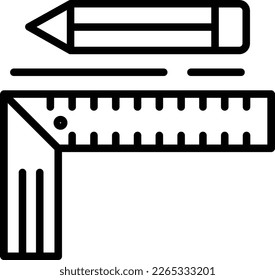 Angle Ruler Line Vector Icon Design