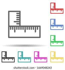 angle ruler multi color style icon. Simple thin line, outline vector of web icons for ui and ux, website or mobile application