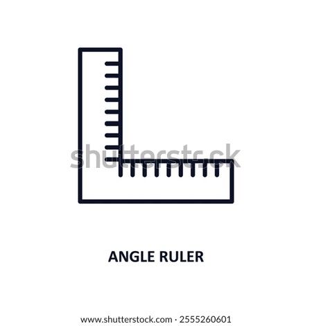 angle ruler outline icon.  Thin line icon from construction collection. Editable vector isolated on white background