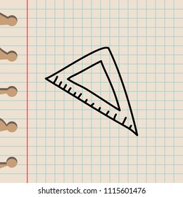 angle ruler sketch icon. Element of education icon for mobile concept and web apps. Outline angle ruler sketch icon can be used for web and mobile on school notebook