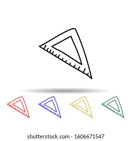 angle ruler sketch multi color style icon. Simple thin line, outline vector of education icons for ui and ux, website or mobile application