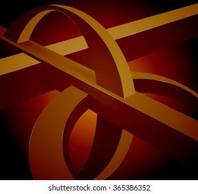 Angle shape and curve gold color scene vector abstract background