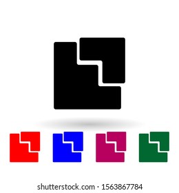 Angle in a square multi color icon. Simple glyph, flat vector of cryptocurrency icons for ui and ux, website or mobile application