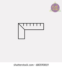 angle square ruler line icon