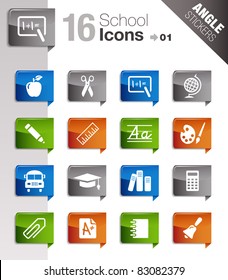 Pegatinas de ángulo - Iconos escolares