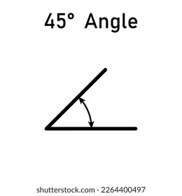 Angle symbol vertex in mathematics. measure angle icon. Vector illustration isolated on white background.