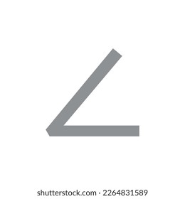 Vértice del símbolo de ángulo en matemáticas. icono de ángulo de medida. Ilustración vectorial aislada en fondo blanco.