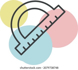 Angle tool, illustration, vector, on a white background.